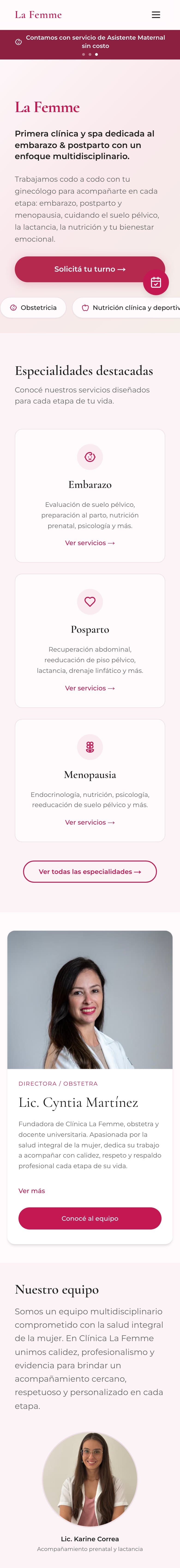 Sitio de La Femme en un teléfono