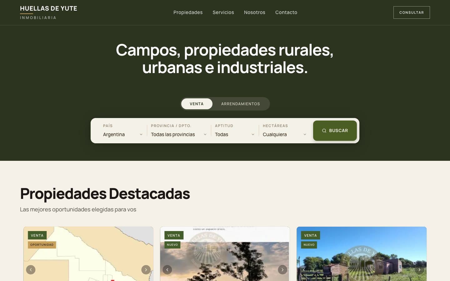 Captura del sitio huellasdeyute.com